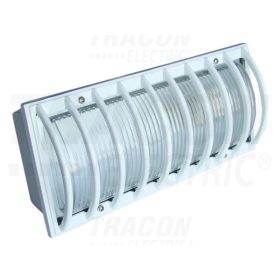   Tracon Oldalfali járdavilágító lámpatest, domború ráccsal, fehér 230V, 50Hz, E27, max.60W, IP54