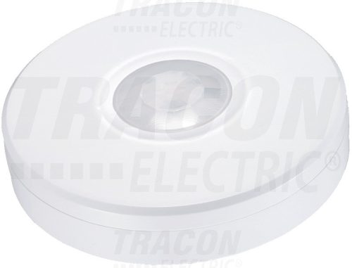 Tracon Védett mozgásérzékelő, mennyezetre, lapos, fehér 230V, 50 Hz, 2000W, 360°, 1-8 m, 10 s-15 min, 3-2000lux,IP65