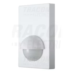   Tracon Mozgásérzékelő, fali, lapos, fehér 230V, 50 Hz, 180°, 1-12 m, 10 s-7 min, 3-2000lux, IP44