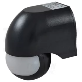   Tracon Mozgásérzékelő, infra falra, fekete 230 VAC, 180°, max. 12 m, 10 s-12 min, 3-2000lux, IP44