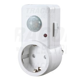   Tracon Mozgásérzékelő, csatlakozóaljzattal, fehér 230V, 50 Hz, 120°, 2-9 m, 10 s-7 min, 3-2000lux, IP20