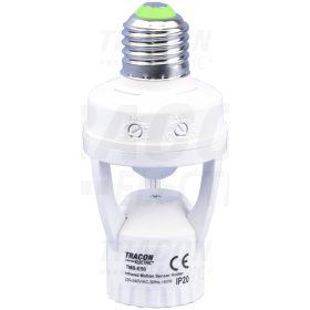   Tracon Mozgásérzékelő adapter, infra, E27 foglalatba 230 VAC, 120°, max. 6 m, 10 s-5 min, 3-2000 lux