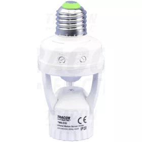   Tracon Mozgásérzékelő adapter, infra, E27 foglalatba 230 VAC, 120°, max. 6 m, 10 s-5 min, 3-2000 lux