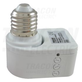   Tracon Mozgásérzékelő adapter, mikrohullámú E27, foglalatba 230 VAC, 5,8 GHz, 360°, 1-5 m, 10 s-12 min, 3-2000 lux