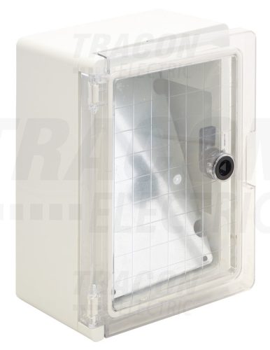 Tracon Műanyag elosztószekrény átlátszó ajtóval H×W×D=280×210×130mm, IP65, IK10, 1000V AC/DC, RAL7035