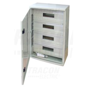   Tracon Műanyag elosztószekrény maszkos 2×9mod, H×W×D=330×250×130mm, IP65, IK10, 1000V AC/DC