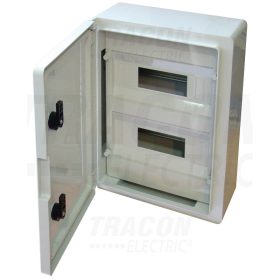   Tracon Műanyag elosztószekrény maszkos 2×12 mod, H×W×D=400×300×165mm, IP65, IK10, 1000V AC/DC