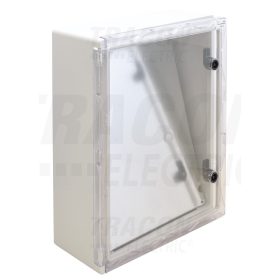   Tracon Műanyag elosztószekrény átlátszó ajtóval H×W×D=500×400×175mm, IP65, IK10, 1000V AC/DC, RAL7035