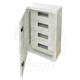   Tracon Műanyag elosztószekrény maszkos 4×17 mod, H×W×D=600×400×200mm, IP65, IK10, 1000V AC/DC