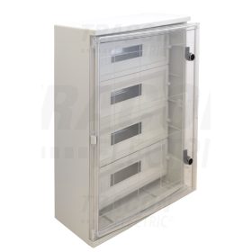   Tracon Műanyag elosztószekrény maszkos átlátszó ajtóval 4×22 mod, H×W×D=700×500×245mm, IP65, IK10, 1000V AC/DC