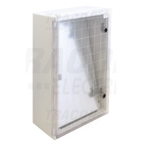   Tracon Műanyag elosztószekrény átlátszó ajtóval H×W×D=700×500×245mm, IP65, IK10, 1000V AC/DC, RAL7035