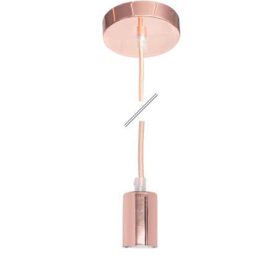   Pink Cooper foglalat vezetékkel és mennyezet rózsával, E27, 2m