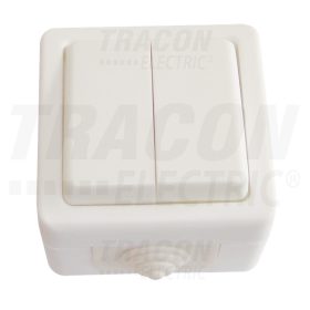   Tracon Falon kívüli 2-áramkörös váltókapcsoló  10AX/250VAC, IP54, (106/2)