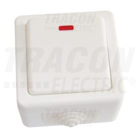   Tracon Falon kívüli csengőnyomó, jelzőfénnyel  10AX/250VAC, IP54, (N101)