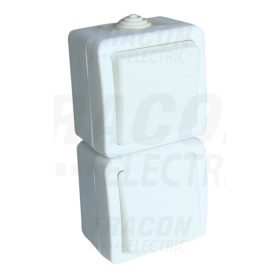   Tracon Falon kívüli váltókapcsoló+csatlakozóaljzat, csapos 16A/250VAC, IP54,  (106)