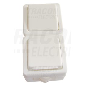   Tracon Falon kívüli váltókapcsoló+csatlakozóaljzat, függől., csapos 16A/250VAC, IP54, (106)