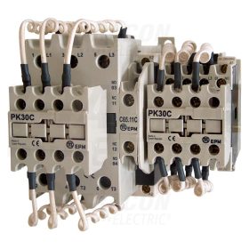   Tracon Kontaktor kondenzátortelepek kapcsolásához 690V, 50Hz, 65A, 50kVAr, 400V AC, 3×NO+(1×NO+1×NC)