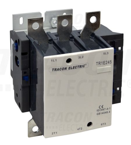 Tracon Nagyáramú kontaktor 660V, 50Hz, 245A, 132kW, 24V AC, 3×NO+1×NO