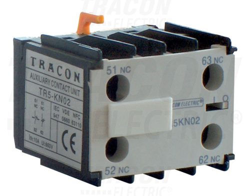 Tracon Homlokoldali segédérintkező TR1K segédkontaktorokhoz 230V, 50Hz, 2A, 2×NC