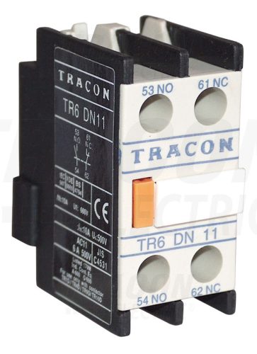 Tracon Homlokoldali segédérintkező TR1D/F és TR1E kontaktorokhoz 230V, 50Hz, 2A, 2×NC