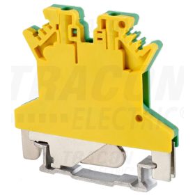   Tracon Védővezető ipari sorozatkapocs, csavaros, sínre, zöld/sárga 500V 17.5A 0.14-1.5 mm2