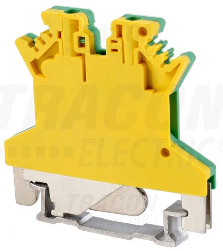 Tracon Védővezető ipari sorozatkapocs, csavaros, sínre, zöld/sárga 500V 17.5A 0.14-1.5 mm2