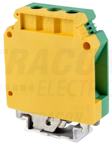 Tracon Védővezető ipari sorozatkapocs, csavaros, sínre, zöld/sárga 6-35mm2, 150A