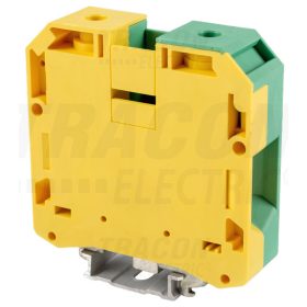   Tracon Védővezető ipari sorozatkapocs, csavaros, sínre, zöld/sárga 16-50mm2, 150A