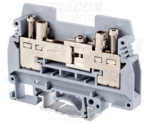 Tracon Mérő ipari sorozatkapocs, csavaros, sínre, szürke 0,5-6mm2, 400VAC, 57A