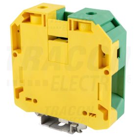   Tracon Védővezető ipari sorozatkapocs, csavaros, sínre, zöld/sárga 1000V 230A 25-95 mm2