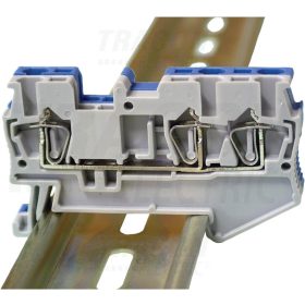   Tracon Háromkapcsos ipari sorozatkapocs, rugós, sínre, kék 0,14-1,5mm2, 500VAC, 17,5A