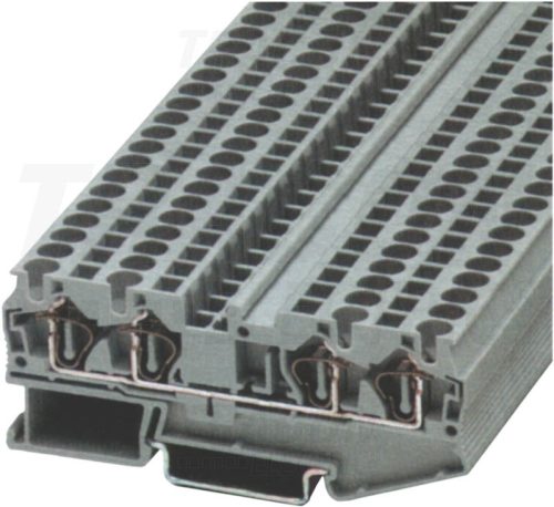 Tracon Négykapcsos ipari sorozatkapocs, rugós, sínre, szürke 0,14-1,5mm2, 500VAC, 17,5A