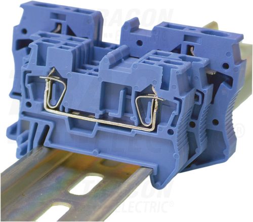 Tracon Nullavezető ipari sorozatkapocs, rugós, sínre, kék 0,2-2,5mm2, 800VAC, 31A
