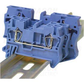   Tracon Nullavezető ipari sorozatkapocs, rugós, sínre, kék 0,5-4mm2, 800VAC, 40A