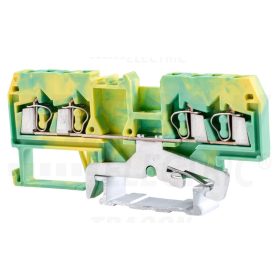   Tracon Védővezető ipari sorozatkapocs, rugós, sínre, zöld/sárga 800V 20A 0.08-2.5 mm2 4p