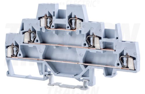 Tracon Emeletes ipari sorozatkapocs, rugós, sínre, szürke 500V 20A 0.08-2.5 mm2 6P