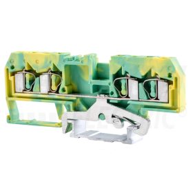   Tracon Védővezető ipari sorozatkapocs, rugós, sínre, zöld/sárga 800V 26A 0.08-4 mm2 4P