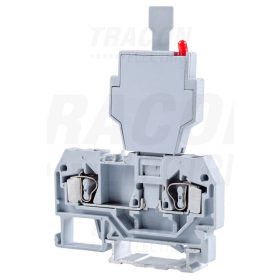   Tracon Biztosítékos ipari sorozatkapocs, rugós, sínre, szürke 250V 6.3A 0.08-4 mm2 2P