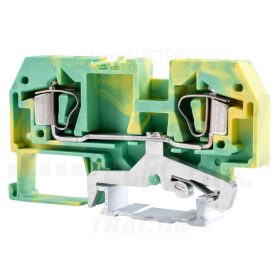   Tracon Védővezető ipari sorozatkapocs, rugós, sínre, zöld/sárga 800V 41A 0.2-6 mm2 2P