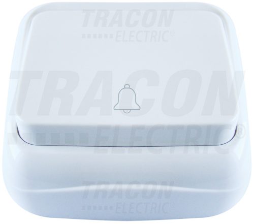 Tracon Falon kívüli nyomókapcsoló csengő jellel (tapétakapcsoló) 10AX/250VAC, IP20 (N101)