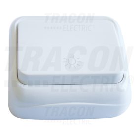   Tracon Falon kívüli nyomókapcsoló világítás jellel (tapétakapcsoló) 10AX/250VAC, IP20 (N101)