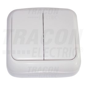   Tracon Falon kívüli 2-áramkörös kapcsoló (tapétakapcsoló) 10AX/250VAC, IP20 (2×101)