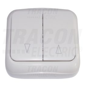   Tracon Falon kívüli zsalu vezérlő kapcsoló (tapétakapcsoló) 10AX/250VAC, IP20 (2×N101)