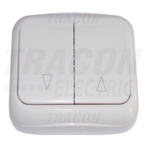 Tracon Falon kívüli zsalu vezérlő kapcsoló (tapétakapcsoló) 10AX/250VAC, IP20 (2×N101)