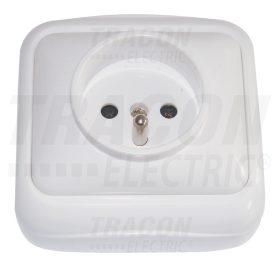   Tracon Falon kívüli csatlakozóaljzat, csapos (tapétakpcsoló) 16A/250VAC, IP20