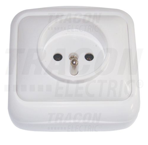 Tracon Falon kívüli csatlakozóaljzat, csapos (tapétakpcsoló) 16A/250VAC, IP20