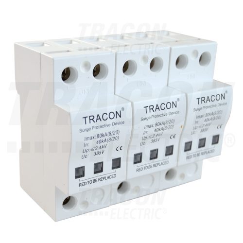 Tracon Túlfeszültségvédő készülék, 2.-es típus 40kA, 3P