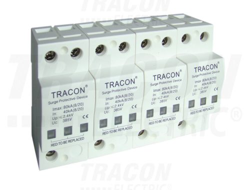 Tracon Túlfeszültségvédő készülék, 2.-es típus 40kA, 4P