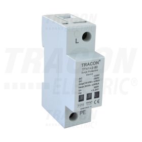   Tracon AC/DC túlfeszültség levezető, 1+2-es típus, egybeépített 230 V, 50 Hz, 8 kA (10/350 us) 40/80 kA (8/20 us), 1P