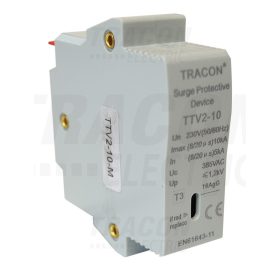   Tracon AC túlfeszültség levezető betét; 2-es típus 230 V, 50 Hz, 5/10 kA (8/20 us), 1P